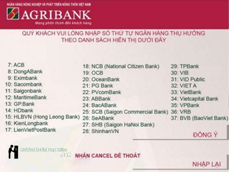 Chuyển tiền từ agribank sang vietcombank