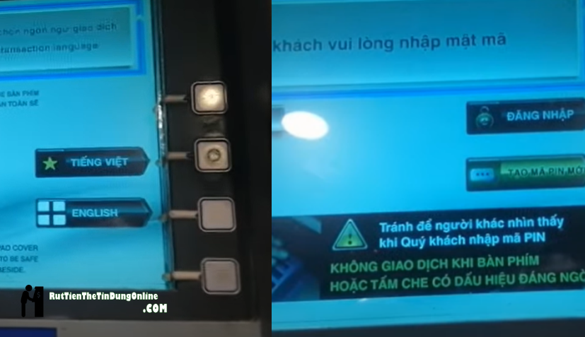 Cách rút tiền ATM Sacombank tại cây ATM