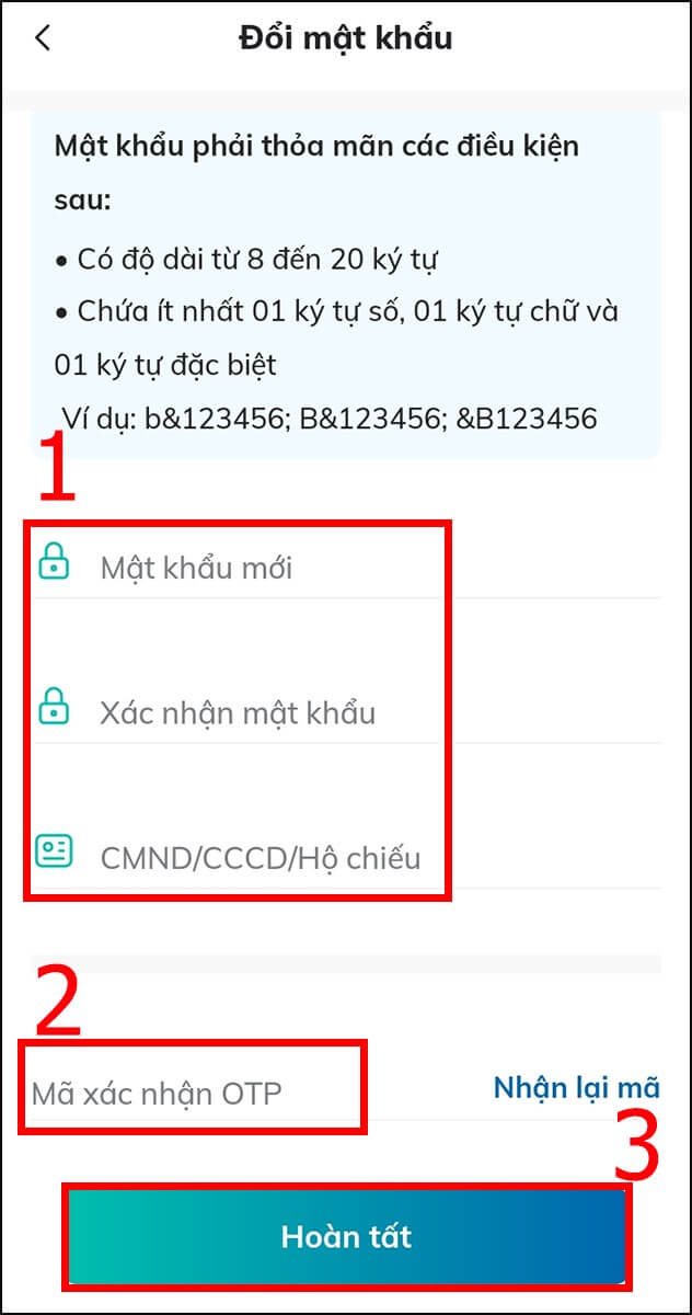 Cách lấy mật khẩu BIDV online trên trên điện thoại